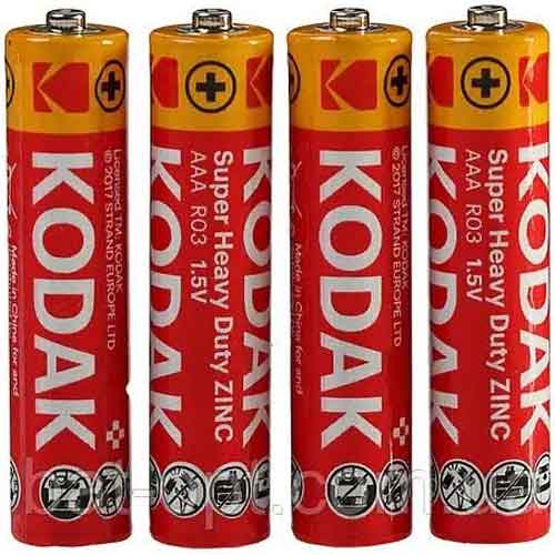 Батарейка KODAK мікропальчик сольовий AAA R03 4xFOL