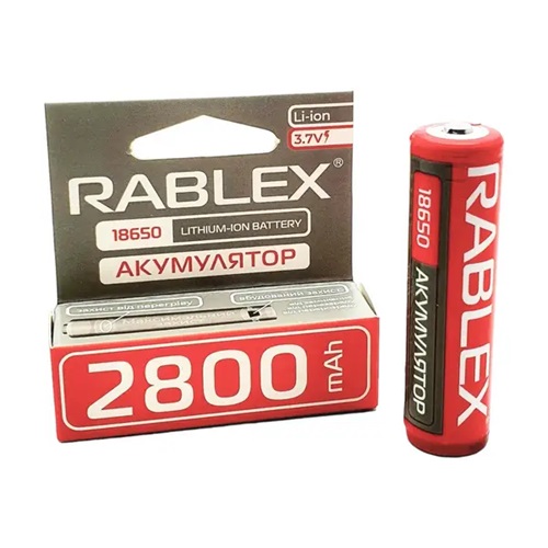 Аккумулятор Rablex 18650 Li-ion 3.7 V 2800mAh 1xBL с защитой