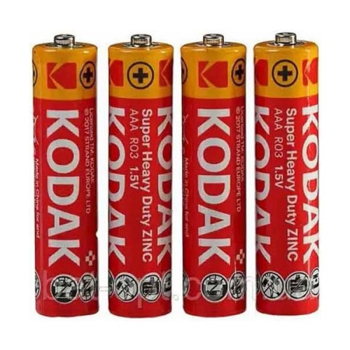 Батарейка KODAK мікропальчик сольовий AAA R03 4xFOL