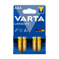 Батарейка VARTA LONGLIFE щелочная AAA LR03 4xBL ALKALINE