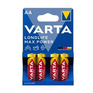 Батарейка VARTA LONGLIFE MAX POWER щелочная AA LR6 4xBL ALKALINE