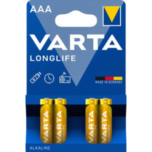 Батарейка VARTA LONGLIFE щелочная AAA LR03 4xBL ALKALINE