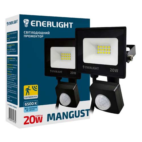 Прожектор LED Enerlight Mangust 20Вт 6500K із датчиком руху