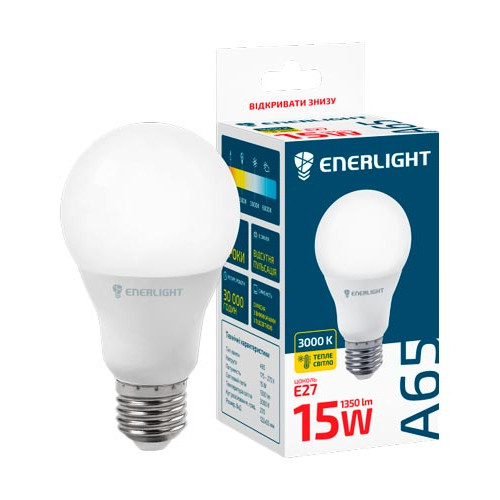 Лампа світлодіодна ENERLIGHT A65 15Вт 3000K E27