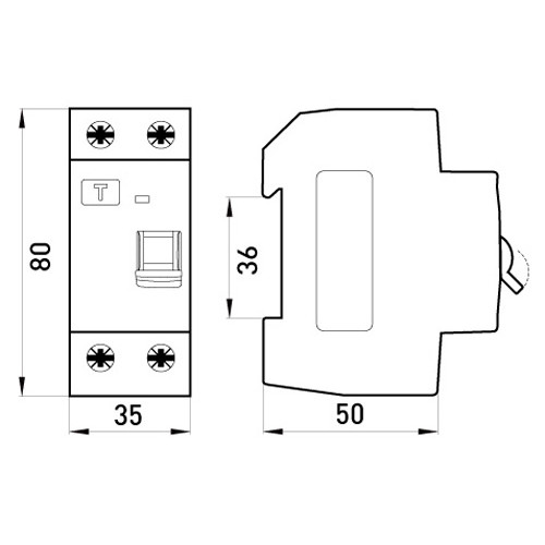Вимикач диференціального струму e.rccb.pro.2.40.100, 2р, 40А, 100мА