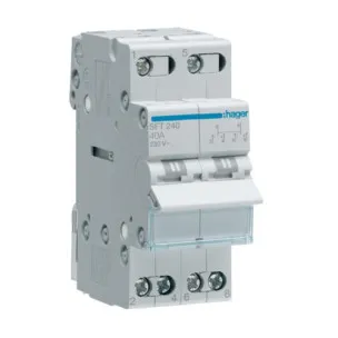 Переключатель 3-х позиционный Hager выход сверху 2P 40A SFT240