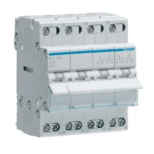 Переключатель 3-х позиционный Hager выход сверху 4P 40A SFT440