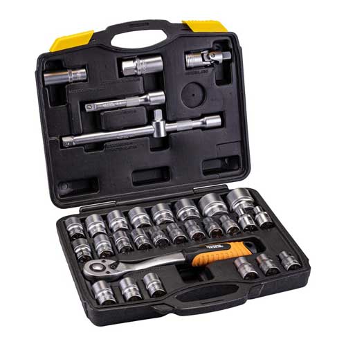 Набор насадок торцевых 1/2" 32шт CrV50BV30 MASTERTOOL PROFI