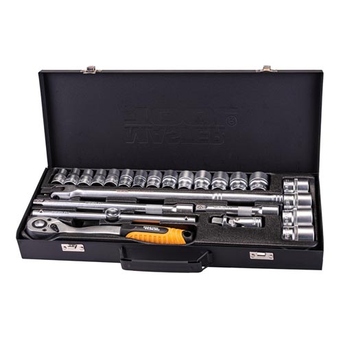 Набор насадок торцевых 1/2" 24шт CrV50BV30 MASTERTOOL PROFI