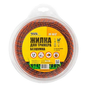 Леска для триммера Ø2.4мм бесшумная 90м блистер MASTERTOOL SPIRAL – 19-1612