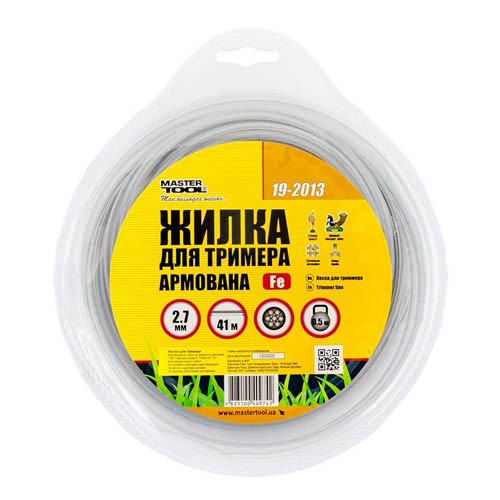 Ліска для тримера Ø2.7мм зі сталевим сердечником 41м блістер MASTERTOOL – 19-2013