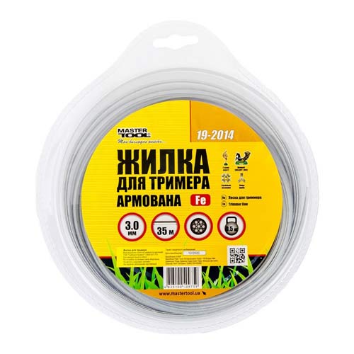 Ліска для тримера Ø3.0мм зі сталевим сердечником 35м блістер MASTERTOOL – 19-2014