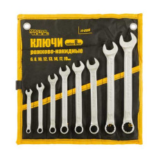 Ключі ріжково-накидні 8шт 6-19мм CrV MASTERTOOL PROFI