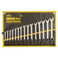 Ключі ріжково-накидні 15шт 6-22мм CrV MASTERTOOL PROFI