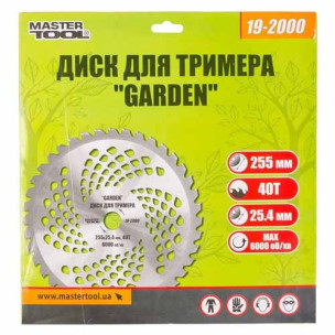 Диск для тримера Ø255×25.4мм 40Т із твердосплавними напайками MASTERTOOL –19-2000