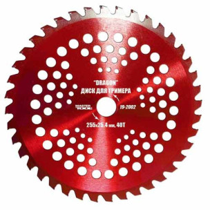 Диск для тримера Ø255×25.4мм 40Т із твердосплавними напайками MASTERTOOL DRAGON –19-2002