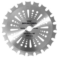 Диск для тримера Ø255×25.4мм 40Т із твердосплавними напайками MASTERTOOL SPIKE –19-2003