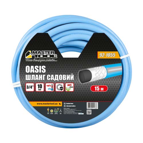 Шланг для поливу ¾" армований 15м тришаровий MASTERTOOL OASIS – 92-1055