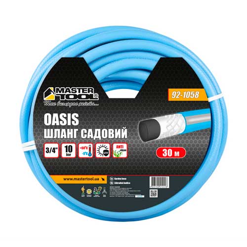 Шланг для полива ¾" армированный 30м трехслойный MASTERTOOL OASIS – 92-1058