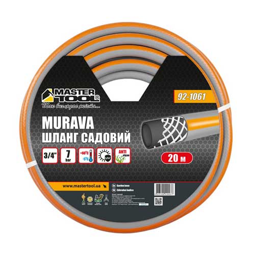 Шланг для поливу ¾" армований 20м тришаровий MASTERTOOL MURAVA – 92-1061