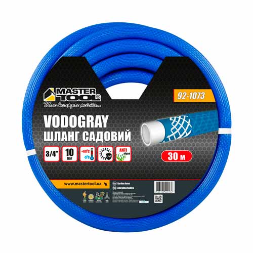 Шланг для полива ¾" армированный 30м трехслойный MASTERTOOL VODOGRAY – 92-1073