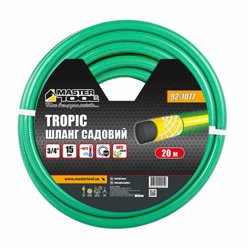 Шланг для поливу армований 20м з комплектом підключення MASTERTOOL TROPIC – 92-1077SET