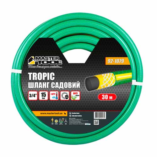 Шланг для поливу ¾" армований 30м тришаровий MASTERTOOL TROPIC – 92-1079