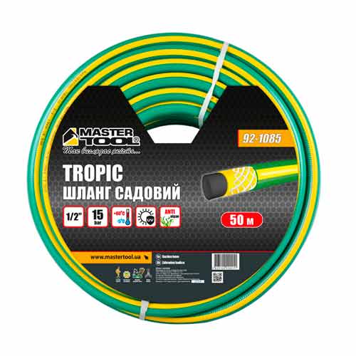 Шланг для поливу ½" армований 50м тришаровий MASTERTOOL TROPIC – 92-1085