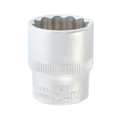 Головка торцева 24мм 12-гранна 1/2" CrV MASTERTOOL – 78-0624