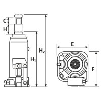 Домкрат гідравлічний пляшковий 3т SIGMA Standard – 6106031