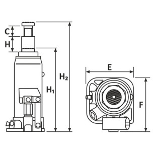 Домкрат гідравлічний пляшковий 2т SIGMA – 6101021