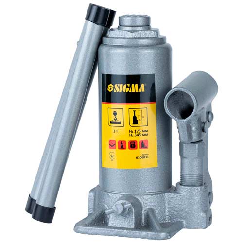 Домкрат гідравлічний пляшковий 3т SIGMA Standard – 6106031