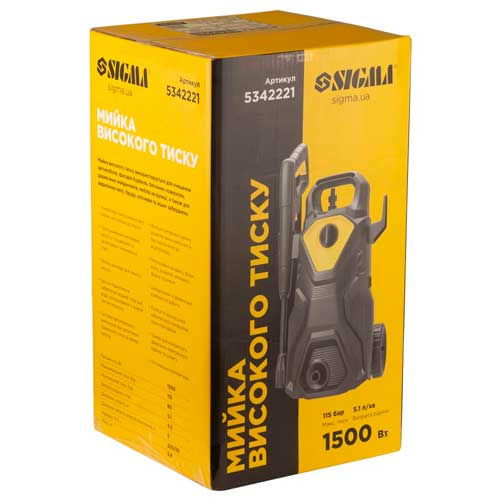 Мийка високого тиску 1500 Вт, 115 бар, 5,1 л/хв SIGMA - 5342221