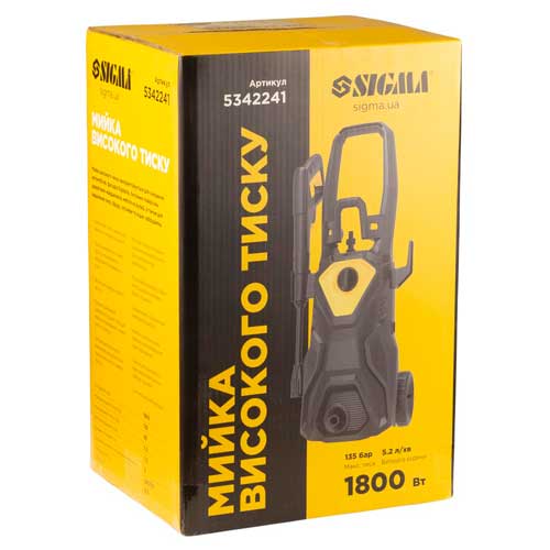 Мийка високого тиску 1800 Вт, 135 бар, 5,2 л/хв SIGMA - 5342241