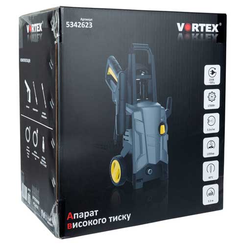 Мийка високого тиску 1700 Вт, 135 бар, 5,5 л/хв VORTEX - 5342623