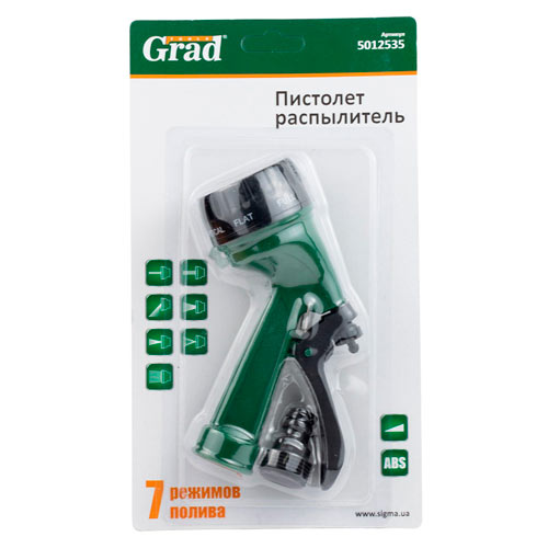Пістолет-розпилювач 7-ми режимний підключення ½" GRAD – 5012535