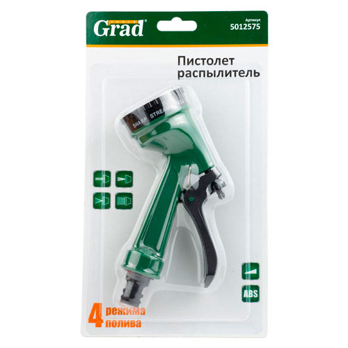 Пістолет-розпилювач 4-х режимний підключення ½" GRAD – 5012575