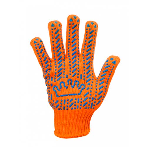 Рабочие перчатки Корона оранжевые с рисунком ПВХ