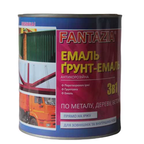 Грунт–эмаль 3 в 1 антикоррозийный красный 2,6 кг Fantazia