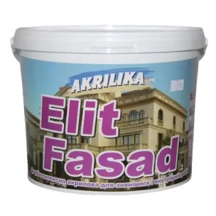 Водоемульсійна фасадна фарба Elit Fasad 14 кг Akrilika