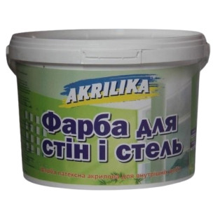 Водоемульсійна фарба для стін та стель 14 кг Akrilika