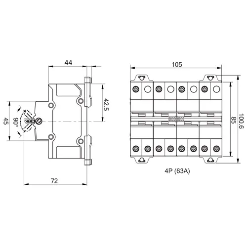 Переключатель 3-х позиционный Schneider Electric iSSW Acti9 4P 63A A9SCO463