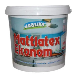 Латексная акриловая краска Mattlatex Ekonom 1,4 кг Akrilika