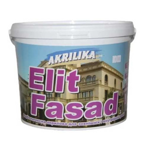 Водоемульсійна фасадна фарба Elit Fasad 1,4 кг Akrilika