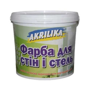 Водоэмульсионная краска для стен и потолков 7 кг Akrilika