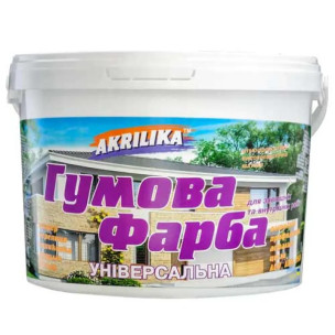 Фарба гумова біла 3,2 кг Akrilika