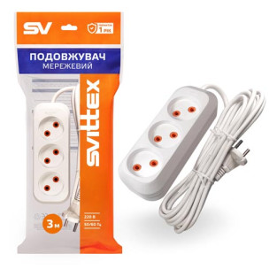 Удлинитель SVITTEX с трехместной розеткой 3 м SV-008-3 Удлинитель SVITTEX с трехместной розеткой 3 м SV-008-3