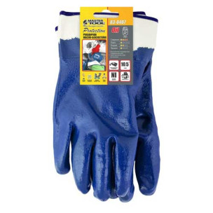 Рабочие перчатки Mastertool нитрил, синяя манжет крага 10,5 размер