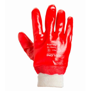 Робочі рукавички DOLONI 4518 робочі загальний облив гладкі червоні в'язаний манжет