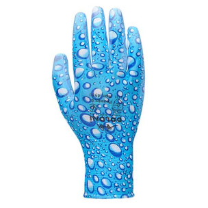 Робочі рукавички DOLONI 4561 блакитні, нейлон, поліуретан, неповна гладка облива